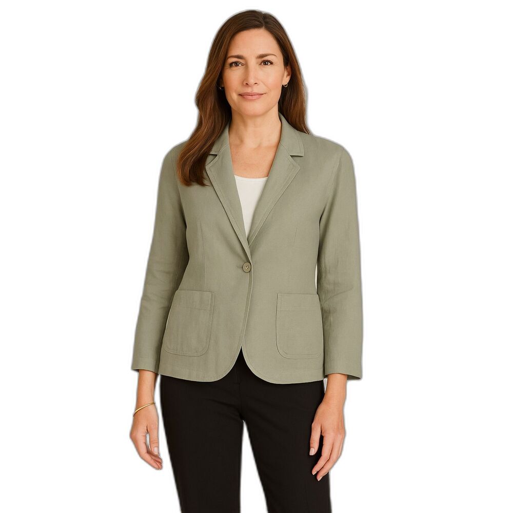 J.Jill Beige Linen-Silk Lightweight Blazer XL Petite Natural Fiber